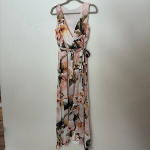 🌸 Floral Wrap Maxi Dress – Romantic Garden Party / Prom or Grad Vibes